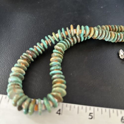 Santo Domingo Green Turquoise Spiny Oyster Necklace | Sterling Silver | 28" | 14730