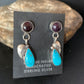 Navajo Purple Sugilite and Blue Turquoise Dangle Leaf Earrings | Sterling Silver | Native American Handmade | 13454