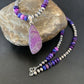 Navajo Pearl Necklace with Purple Sugilite Pendant | Sterling Silver | Authentic Native American Handmade | 11745