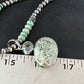 Navajo Sea Green Turquoise Multi-Stone Pendant Necklace | Authentic Native American Sterling Silver | 21" | 14477