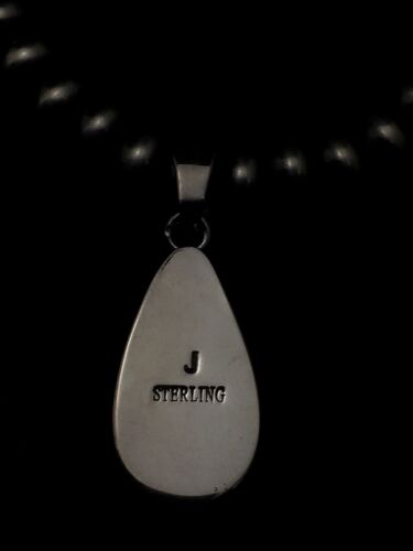 Navajo Red Spiny Oyster Pendant Necklace | Sterling Silver | Authentic Native American Handmade | 4414