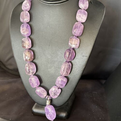 Navajo Purple Amethyst Necklace | Sterling Silver | 22" | Authentic Native American Handmade | 14296