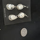 Navajo White Buffalo Turquoise Dangle Earrings | Sterling Silver | 2" | Authentic Native American Handmade | 14712