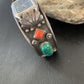 Vintage Navajo Sterling Silver Watch Tips | Old Pawn Turquoise & Coral Band | Authentic Native American Jewelry | 1438