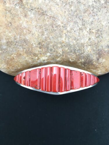 Native American Red Coral Navajo Bracelet | Sterling Silver | Authentic Handmade | 4732