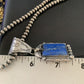 Navajo Denim Lapis Necklace with Pendant | Sterling Silver Pearls | Authentic Native American Handmade | 12440