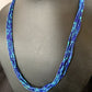 Blue Green Azurite Heishi Necklace | 5 Strand Stabilized Sterling Silver Pendant | 12930