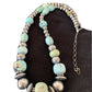 Sterling Silver Navajo Pearls Necklace | Dry Creek Turquoise Beads | Native American Handmade |21" | 1387