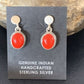 Native American Navajo Red Coral Dangle Earrings | Sterling Silver | 1" | 13114