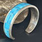 Native American Women's Blue Sleeping Beauty Turquoise Inlay Cuff Bracelet | Sterling Silver | 14321