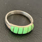 Navajo Green Gaspeite Inlay Ring | Sterling Silver | Sz 7 | Authentic Native American Handmade | 12463