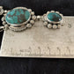 Navajo Lariat Spiderweb Turquoise Pendant Necklace | Sterling Silver | 25" | Authentic Native American Handmade | 1337