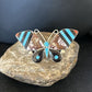 Zuni Butterfly Inlay Ring | Coral Turquoise Onyx Mother of Pearl | Sz 7 | Sterling Silver | 14439