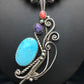 Navajo Kingman Turquoise Pendant Necklace | Authentic Native American Sterling Silver | Multi-Stone | 3043