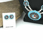 Zuni Sun Face Turquoise Inlay Sterling Silver Squash Blossom Necklace Set | Native American Handmade | 1308