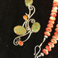 Navajo Green Turquoise & Spiny Oyster Pendant Necklace | Authentic Native American Sterling Silver | Multi-Stone | 8486