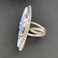 Navajo White Buffalo Turquoise Inlay Ring | Sterling Silver | Sz 9 | Authentic Native American Handmade | 12174