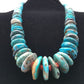 Navajo Turquoise & Spiny Oyster Graduated Necklace | Sterling Silver | Authentic Native American | 29" | 4362