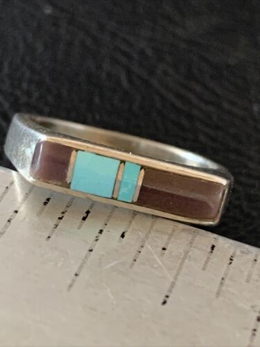 Navajo Blue Turquoise Purple Sugilite Inlay Ring | Sz 5.5 | Authentic Native American Handmade | 11147