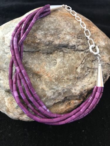 Navajo Purple Stabilized Sugilite Heishi Bracelet | Sterling Silver | 7" | 13597