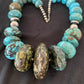 Men's Navajo Pearl Sterling Silver & Natural Blue Turquoise Graduated Necklace | Authentic Native American | 21"