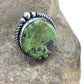 Navajo Green Gaspeite Ring | Sterling Silver | Sz 8.25 | Authentic Native American Handmade | 2593