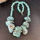 Navajo Chunky Blue Turquoise Nugget Necklace | Sterling Silver | Authentic Native American Handmade | 20" | 14418