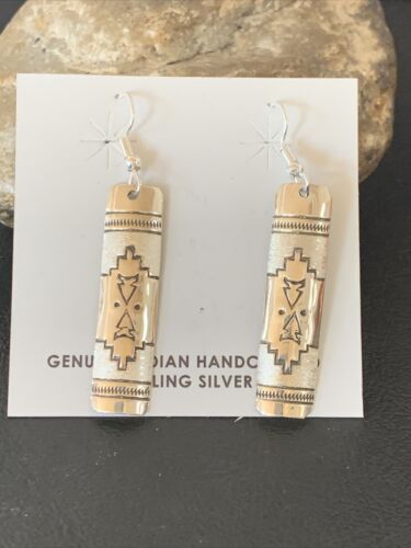 Navajo Stamped Sterling Silver Earrings Set | Authentic Native American Handmade | 11624
