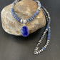 Native American Navajo Blue Lapis Pendant Necklace | Sterling Silver | Authentic Handmade | 12251