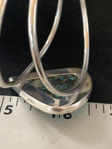 Handmade Sterling Silver Blue Spiderweb Turquoise Cuff Bracelet | Women's | 14069