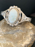 High-Grade Dry Creek Turquoise Cuff Bracelet | Navajo Sterling Silver | Authentic Native American Jewelry | 2084