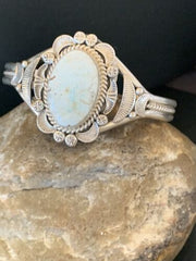 High-Grade Dry Creek Turquoise Cuff Bracelet | Navajo Sterling Silver | Authentic Native American Jewelry | 2084