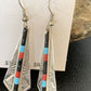 Navajo Multi-Color Turquoise Coral Lapis Inlay Earrings | Sterling Silver | 1.5" | 1710