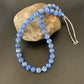 Native American Blue Denim Lapis Bead Necklace | Sterling Silver Heishi | 20" | 11835