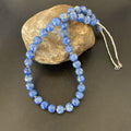 Native American Blue Denim Lapis Bead Necklace | Sterling Silver Heishi | 20" | 11835