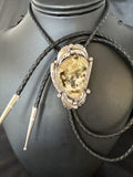 Men's Green Royston Turquoise Bolo Tie | Sterling Silver | Navajo | Authentic Native American Handmade | 14786