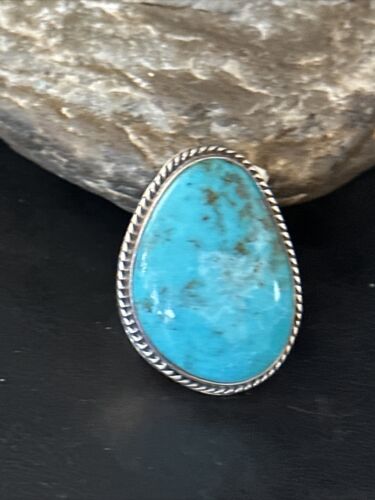 Sterling Silver Blue Kingman Turquoise Ring | Sz 9 | 00125