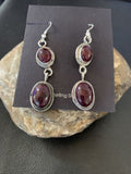 Navajo Purple Spiny Oyster Dangle Earrings | Sterling Silver | Authentic Native American Handmade | 12508