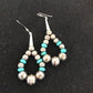 Navajo Turquoise Bead Earrings | Sterling Silver | Stamped | Native American | 10202