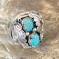 Navajo Kingman Turquoise Multi-Stone Ring | Authentic Native American Sterling Silver | Sz 12 | 14167