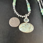 Navajo Sea Green Turquoise Multi-Stone Pendant Necklace | Authentic Native American Sterling Silver | 21" | 14477