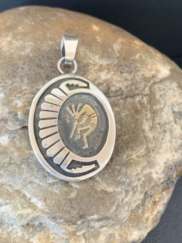 Native American Kokopelli Pendant | Hopi Stamped Sterling Silver | Handmade | 1396