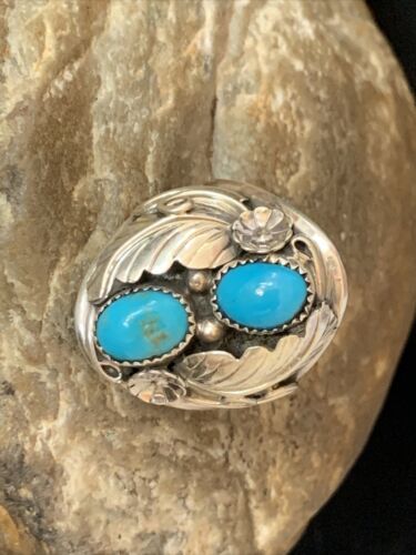 Navajo Kingman Turquoise Multi-Stone Ring | Authentic Native American Sterling Silver | Sz 10.5 | 14172