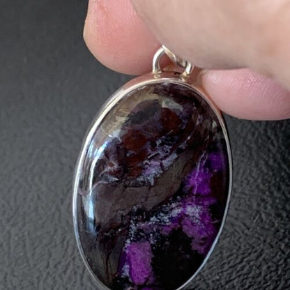 Navajo Purple Sugilite Pendant | Sterling Silver | 1.50" | Authentic Native American Handmade | 10933