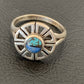 Navajo Blue Turquoise Lapis Inlay Ring | Sz 7.5 | Authentic Native American Handmade | 11199