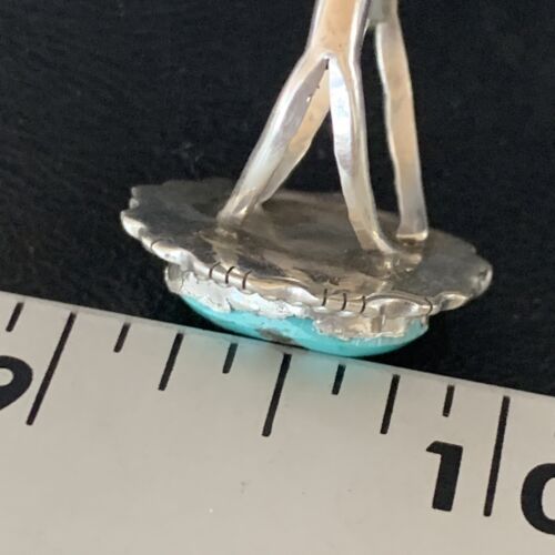 Navajo Blue Spiderweb Turquoise Ring | Sterling Silver | Sz 8.5 | Authentic Native American Handmade | 13527