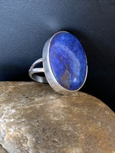 Southwestern Men's Classic Navajo Blue Lapis Ring | Sterling Silver | Sz 10 | 1834