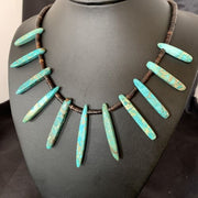 Navajo Blue Jasper Choker Necklace | Sterling Silver Shell Beads | 20" | Authentic Native American Handmade | 11462