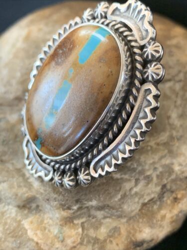 Navajo Blue Boulder Turquoise Ring | Sterling Silver | Sz 7 | 00749