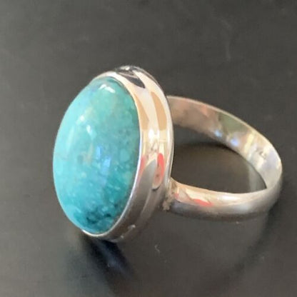 Navajo Blue Turquoise Ring | Sterling Silver | Sz 6 | Authentic Native American Handmade | 11430